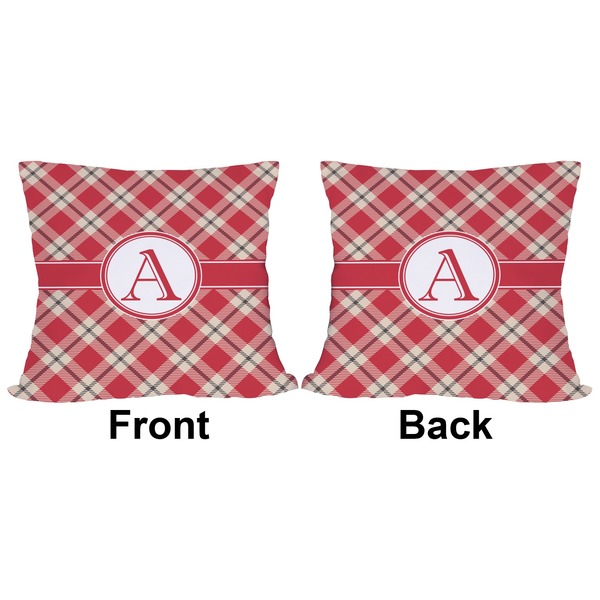 Red & Tan Plaid Outdoor Pillow - 18x18
