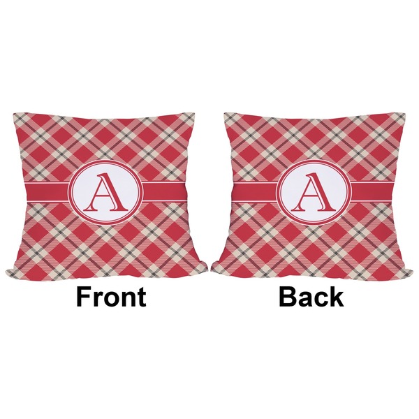 Red & Tan Plaid Outdoor Pillow - 20x20