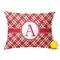 Red & Tan Plaid Outdoor Throw Pillow (Rectangular - 12x16)