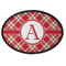 Red & Tan Plaid Oval Patch