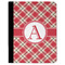 Red & Tan Plaid Padfolio Clipboards - Large - FRONT