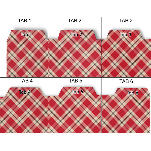 Red & Tan Plaid Page Dividers - Set of 6 - Approval