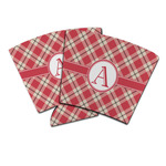 Red & Tan Plaid Party Cup Sleeve (Personalized)
