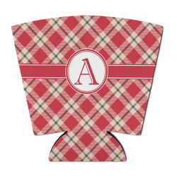 Red & Tan Plaid Party Cup Sleeve - with Bottom (Personalized)