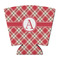Red & Tan Plaid Party Cup Sleeve - with Bottom (Personalized)