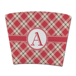 Red & Tan Plaid Party Cup Sleeve - without bottom (Personalized)