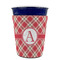 Red & Tan Plaid Party Cup Sleeves - without bottom - FRONT (on cup)
