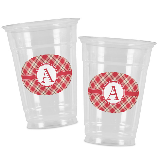 Red & Tan Plaid Party Cups - 16oz - Alt View