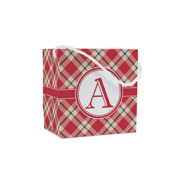 Custom Red & Tan Plaid Party Favor Gift Bags - Matte (Personalized)