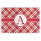Red & Tan Plaid Disposable Paper Placemat - Front View
