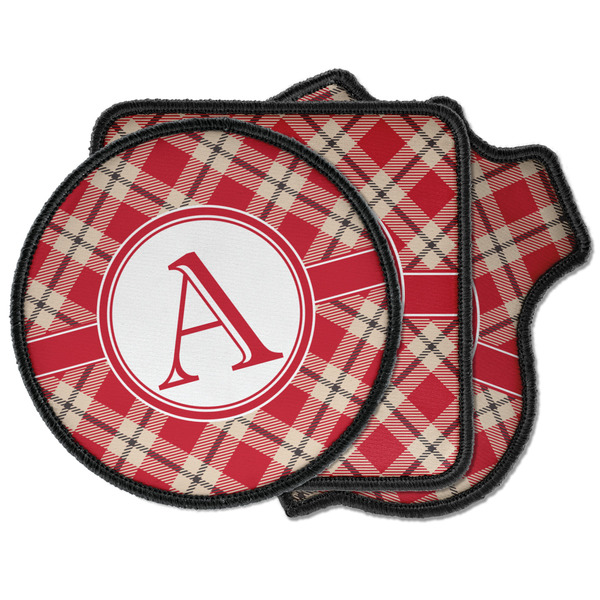 Custom Red & Tan Plaid Iron on Patches (Personalized)