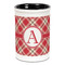 Red & Tan Plaid Ceramic Pencil Holders - Black