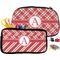 Red & Tan Plaid Pencil / School Supplies Bags Small and Medium
