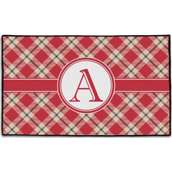 Red & Tan Plaid Door Mat - 60"x36" (Personalized)