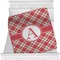 Red & Tan Plaid Personalized Blanket