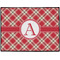 Red & Tan Plaid Door Mat (Personalized)