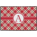 Red & Tan Plaid Door Mat - 36"x24" (Personalized)