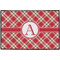 Red & Tan Plaid Personalized Door Mat - 36x24 (APPROVAL)