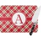 Red & Tan Plaid Personalized Glass Cutting Board