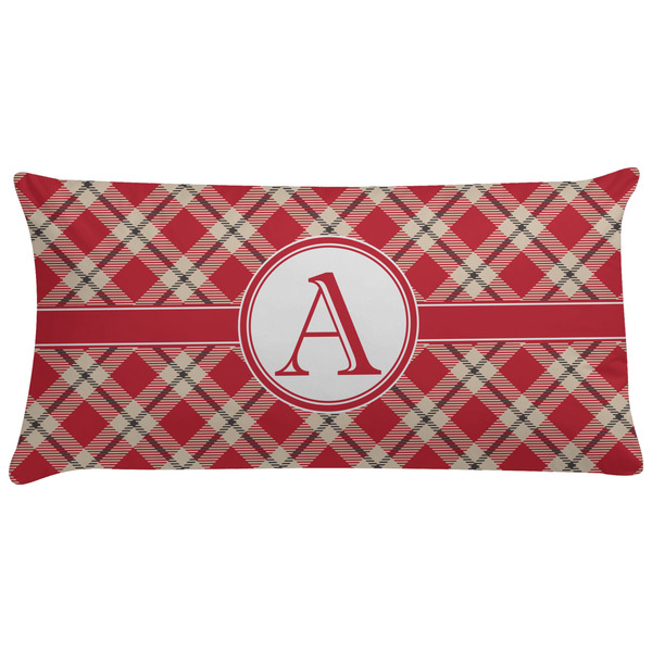 Custom Red & Tan Plaid Pillow Case - King (Personalized)
