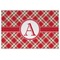 Red & Tan Plaid Personalized Placemat (Back)
