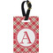 Red & Tan Plaid Personalized Rectangular Luggage Tag