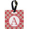 Red & Tan Plaid Personalized Square Luggage Tag