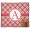 Red & Tan Plaid Picnic Blanket - Flat - With Basket