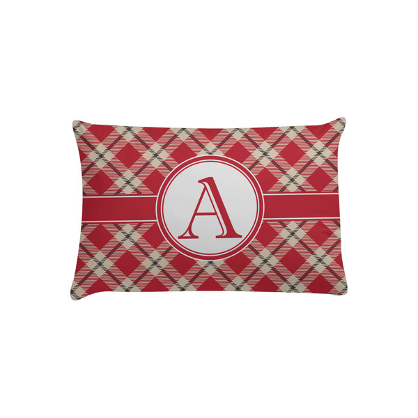 Custom Red & Tan Plaid Pillow Case - Toddler (Personalized)