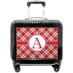 Red & Tan Plaid Pilot / Flight Suitcase (Personalized)