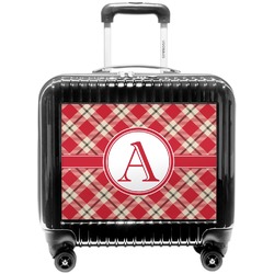 Red & Tan Plaid Pilot / Flight Suitcase (Personalized)