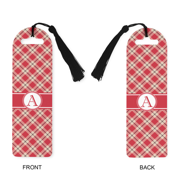 Red & Tan Plaid Plastic Bookmarks - Approval