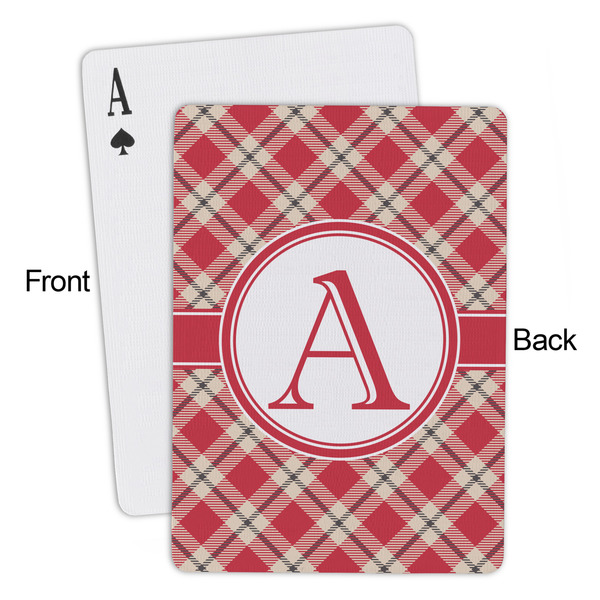 Red & Tan Plaid Playing Cards - Approval