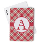 Red & Tan Plaid Playing Cards (Personalized)