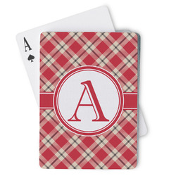 Red & Tan Plaid Playing Cards (Personalized)