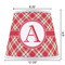 Red & Tan Plaid Poly Film Empire Lampshade - Dimensions