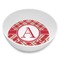 Red & Tan Plaid Melamine Bowl - 8 oz (Personalized)
