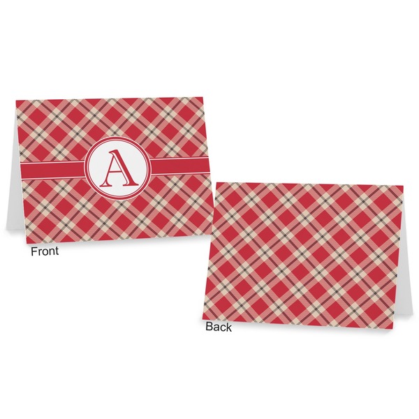 Red & Tan Plaid Postcard - Front and Back