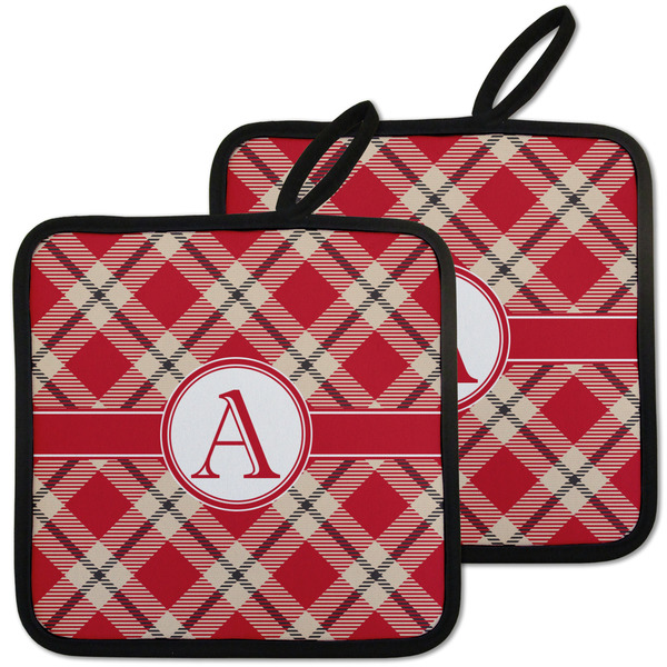 Red & Tan Plaid Pot Holders - Set of 2 MAIN