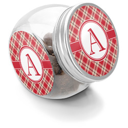 Red & Tan Plaid Puppy Treat Jar (Personalized)