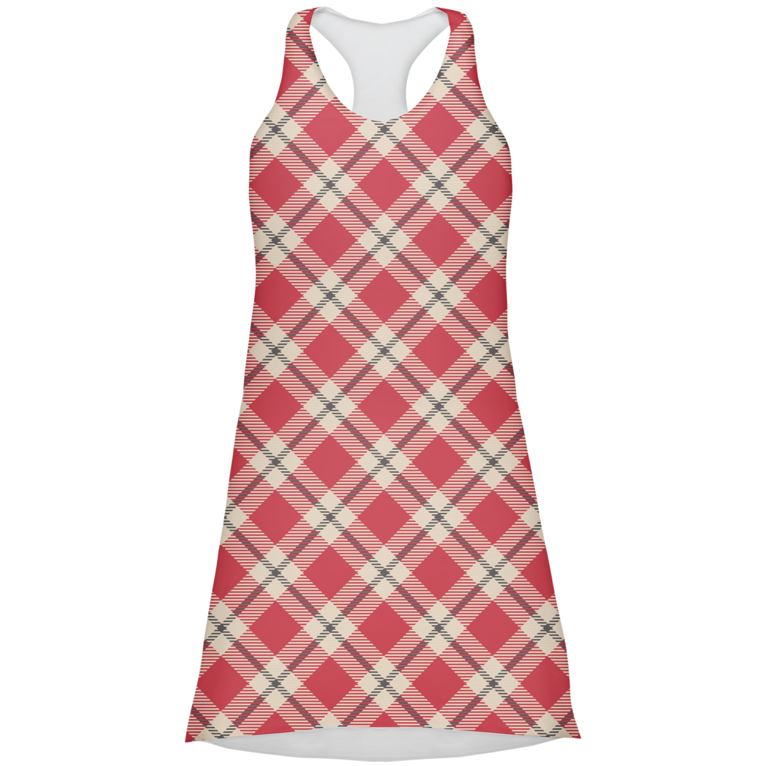 Custom Red & Tan Plaid Racerback Dress (Personalized) | YouCustomizeIt