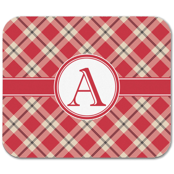 Red & Tan Plaid Rectangular Mouse Pad - APPROVAL
