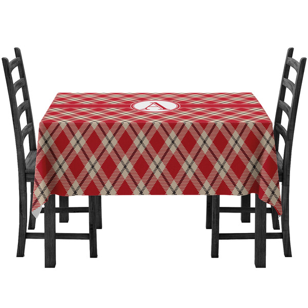 Custom Red & Tan Plaid Tablecloth (Personalized)