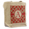 Red & Tan Plaid Reusable Cotton Grocery Bag - Front View
