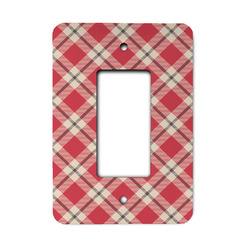 Red & Tan Plaid Rocker Style Light Switch Cover - Single Switch