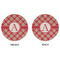 Red & Tan Plaid Round Linen Placemats - APPROVAL (double sided)