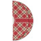 Red & Tan Plaid Round Linen Placemats - HALF FOLDED (double sided)