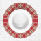 Red & Tan Plaid Round Linen Placemats - LIFESTYLE (single)