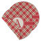 Red & Tan Plaid Round Linen Placemats - MAIN (Double-Sided)