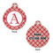 Red & Tan Plaid Round Pet ID Tag - Large - Approval